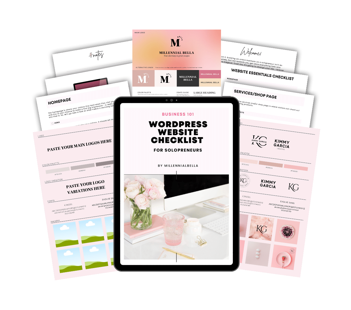 Free Website checklist and Canva Brand Board Template